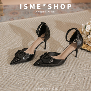 Elegant Versatile Womens Sandals Buckle Decorated Thin High Heels Slip-On Shoes Comfortable Fashionable All-Match Spring Summer