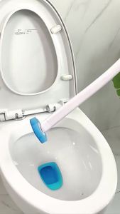 Disposable Toilet Brush Cleaner and Holder Set With Long Handle Toilet Brush Replaceable Brush Head Bathroom Accessories
