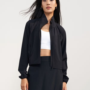 Long Sleeve Yoga Sportswear Fitness Outerwear Quick Dry Outdoor Casual Zipper Stand Collar Polyester Ladies Sportswear