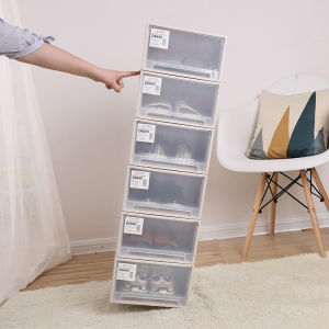 Large Drawer Style Shoe Box Storage Container Transparent Plastic Mens Waterproof Dustproof for Sports Shoes Short Boots