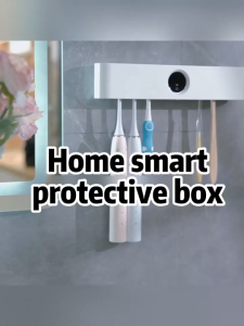 UV Toothbrush Sterilizer Wall Mounted Smart Toothbrush Holder No Drilling Removable Bathroom Rack