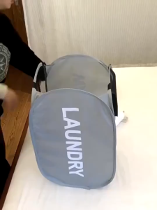 1pcs Mesh Fabric Foldable Dirty Clothes WashingLaundry Basket Clothes Storage Baskets MeshBag