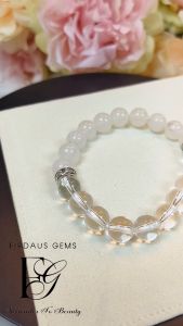 กำไลหินมงคล มิลค์กี้ ควอตซ์ ควอตซ์ใส - หินช่วยเพิ่มทักษะในการสื่อสาร ขจัดพลังงานลบ เพิ่มอำนาจบารมี