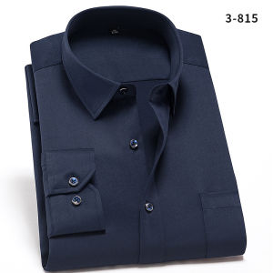 Anti-Wrinkle Men Shirts Long Sleeve Dress Shirts For Men Slim Fit Camisa Social Business Blouse White Pocket Office Shirt S-4XL