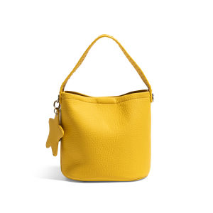 Vintage High-end Style Bucket Bag with Leather Texture for Crossbody Shoulder Hand-held Use