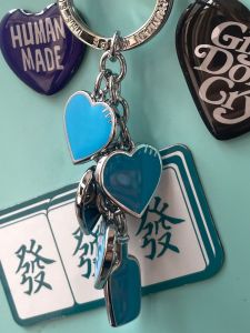 Tokyo Harajuku Human Made Blue Bottle Keychain Collaborative Metal Pendant Creative Gift Keychain Festival Supplies