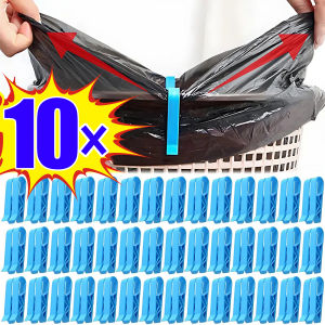 10Pcs Trash Bag Fixing Clip Anti Slip Plastic Garbage Basket Clip Kitchen Snack Bags Sealing Clamp Household Storage Tools