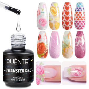 PUENTE 15ML Transfer Foil Gel Nail Polish Nail Foil Glue Gel Strong Adhesion For Foil Art Stickers Soak Off UV Nail Art Varnish