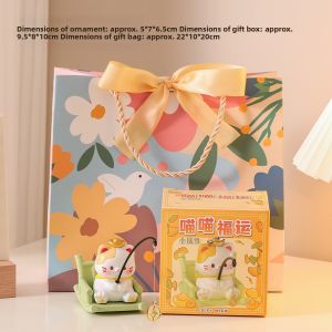 KAQIAO | Cute Cat Fishing Figure Cure Stress Emotion Stabilizer Desk Ornament