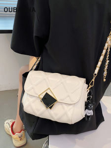 Trendy Small Crossbody Bag Womens 2025 New Diamond Grid Chain Bag Quality Versatile Shoulder Bag Casual Soft PU Leather