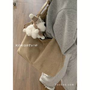 Retro Suede Underarm Womens Bag Casual Large Capacity Tote Bag Trendy 2024 New Style Single Shoulder Bag Leisure Shopping Bag