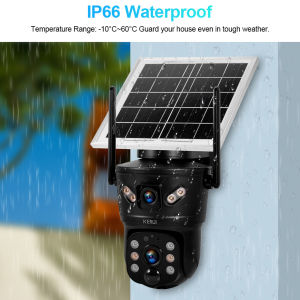 KERUI 6MP WIFI 4G Solar Camera Dual Lens IP Camera Outdoor Waterproof  Surveillance CCTV Video Home Security Solar Panel