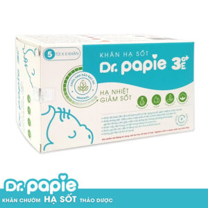 Khăn Hạ Sốt DR. PAPIE 3MO+ Hạ Sốt Nhanh Cho Bé Giảm Ngứa Rôm Sảy Hăm Tã Cho Trẻ Từ 3 Tháng Tuổi
