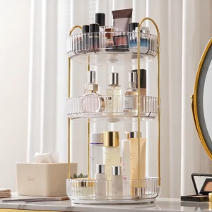 360° Rotating Makeup Organizer Large-Capacity Skincare Make Up Storage Organizer for Dresser Counter