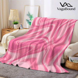 BILIBILI | pink marble swirl Flannel Blanket Warm Soft Halloween Christmas Decorative Couch Warm Cozy All-Season Gift