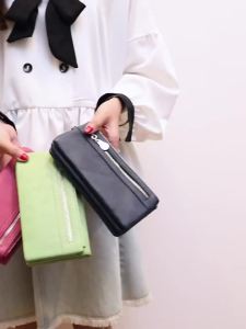 Ví Dài Cổ Điển Vintage Dành Cho Nữ Khóa Kéo Đôi Dung Tích Lớn Chất Liệu Da PU Có Nhiều Ngăn Đựng Thẻ Kẹp Thẻ Tín Dụng