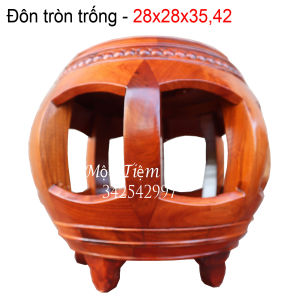 Đôn trống tròn gỗ hương sịnđôn kê tượng bày đồkê đồ cỡ mặt 30 cao 35 cỡ mặt 32 cao 42cm