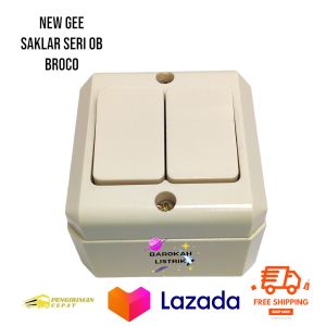 saklar Broco New Gee Double OB 16220/saklar Seri OB Outbow/OB Tempel Broco Saklar Engkel cream broco