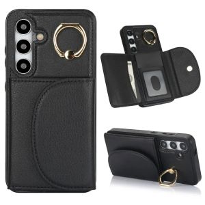 Ring Stand Card Wallet Phone Case for Samsung Galaxy S21 S23 FE S22 S24 S25 Ultra S26 Plus A36 A15 A55 A35 A16 A56 Leather Cover