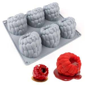 1 Khuôn Bánh Silicon 3D Lớn Raspberry Mousse Chocolate Món Tráng Miệng Bánh Pudding Trái Cây Thân Thiện Với Môi Trường Dụng Cụ Làm Bánh Cho Nhà Bếp