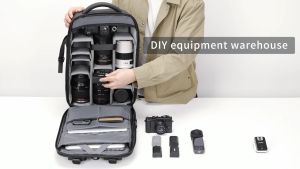 SEA CHOICE Large Capacity Bag Professional Camera Video Backpack for Photography Camera Backpack with Tripod Holder Strap Dual Usage Luxury Camera Backpack Daily Outdoor Travel Dust Proof Shockproof Camera backpack Digital Storage Photograph Camera Bag