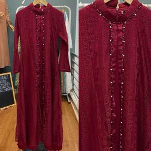 Dress Brukat Malika Full Payet Tangan Terompet Acara Pesta dan Kondangan Gamis Muslim Mewah Size Jumbo