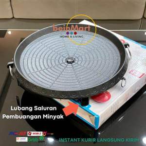Grill Pan Panggangan BBQ Anti lengket Q2 8930 Panggangan Bulat 35cm Kompor BBQ Wajan Bulat Multifungsi