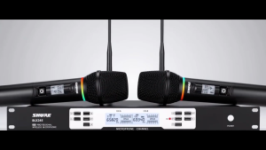SHURE/BLX24S wireless microphone microphone for videoke UHF dual mic 199 frequency IR SYNC 150m metal