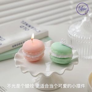 Nến Thơm Handmade TIKIU 3D Bánh MACARON Trang Trí Phòng Quà Tặng Decor Phong Cách Hàn Quốc Sáp Đậu Nành Tự Nhiên 2023