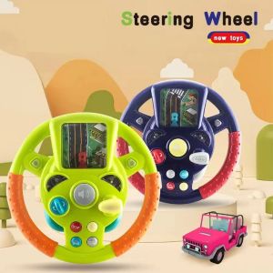 Luminous simulation steering wheel toy childrens toys childrens early education co-pilot cart steering wheel sound toy