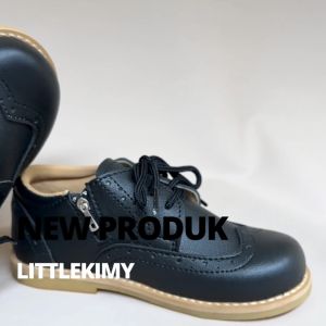 LITTLEKIMY - Sepatu Anak Laki-Laki Perempuan | Sepatu Sekolah Wingtip Black