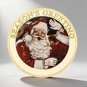 2016 Seasons Greeting Silver Gold Plated Souvenir Coin Merry Christmas Creative Gift Commemorative Coin