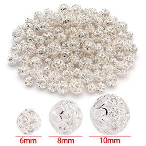 5 Chiếc Hạt Tròn Mạ Vàng 18K Bằng Đồng Thau Với Zircon Hạt Đệm Rỗng Dùng Làm Phụ Kiện Tự Chế Vòng Tay Vòng Cổ Đồ Trang Sức