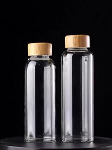 2/4PCS Glass Sports Water Bottle with Lid Leak-Proof And Heat-Resistant 500/750/1000ML for Camping Outdoor Activities And Sports