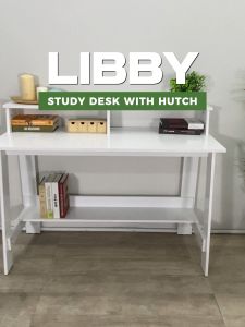 LOFT Design LIBBY 120cm Study Desk With Hutch-White