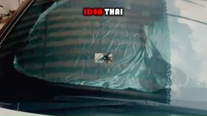 ม่านบังเเดดในรถยนต์ กันไม่ให้อรุณหภูมิในรถขึ้นสูง ด้านหน้ากันรังสี ที่บังเเดดในรถยนต์กระจกหน้า ขนาด 150x70cm. IDEAMALL