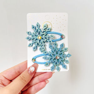 2pcs Princess Snowflake Hair Clips for Women And Girls Winter Cartoon Cosplay Hairpins Lovely Hair Accessories Christmas Gift