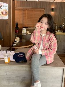 Trendy Casual Matching Girls Check Shirt for Spring and Autumn
