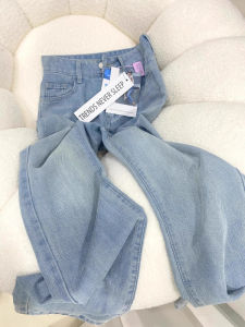 Quần Jeans Ống Rộng Ôm Dáng Cạp Cao Mùa Thu Quần Dài Thường Ngày Mỏng Màu Sáng Quần Dài Dài Đến Mắt Cá Chân Quần Jeans Nữ