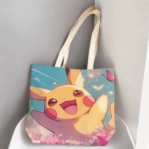 Bandai | Pokemon Paradox Pokemon Storage Bags Tote Bag Travel Summer Beach Shoulder Bag Reusable Grocery Shopping Bag Anime Artwork