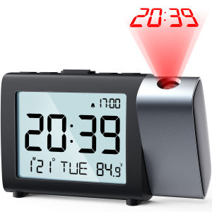 2025 LED Digital Projection Alarm Clock Table Electronic Alarm Clock with Projection Time Projector Bedroom Bedside Clock