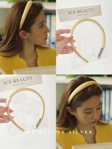 Fashionable Rose Story Yellow Hairband Morandi Color Versatile Hair Accessories Korean Style Silk Material Fresh Outlined