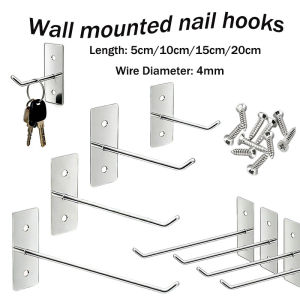 5-25pcs Steel Oblique Hanger Hook for Pegboard Hardware Tools Hammer Pliers Screwdrivers Wall Mount Storage Rack Garage Organize