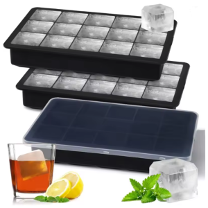New 15-Position Grid Silicone Ice Cube Mold Large Tray Mold Square Ice Cube Maker Non-Toxic and Durable Bar/Cocktail Ice Cub