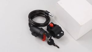 Gembok Sepeda Motor Bentuk Kabel Baja Anti Maling Waterproof Anti Air Serbaguna Lengkap Bracket Penjepit Penyimpanan Gembok dan Kunci Gembok | Taffguard TY588YZ