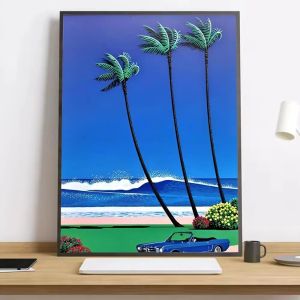 BILIBILI | HD Canvas Poster Hiroshi Nagai Vaporwave Japan Beach Painting Calligraphy Aesthetic Decoration for Living Room Bedroom Bar