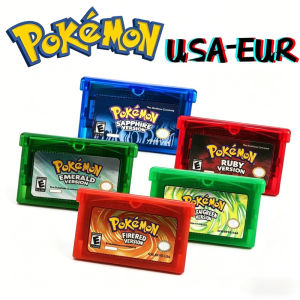 Bandai | 2026 New 32Bit Pokemon GBA Game Card Emerald FireRed LeafGreen Ruby Sapphire Shiny Label Multi Version EUR/USA