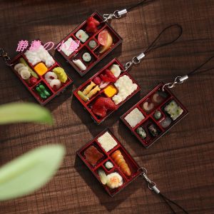 Miniature Candy Toy DIY Furniture Artificial Food Mini Japanese Style Fast-Food Lunch Box Bento Toys Keychain Pendant