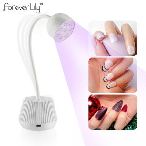 foreverlily Đèn LED làm móng mini Foreverlily 24W Máy sấy móng tay Keo làm móng tay giả Keo khô nhanh Đèn UV làm móng Thiết kế đèn bàn có thể uốn cong 360°