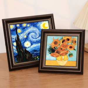 QIANHONGXIU | Hand Embroidery Cross Stitch Kit Easy Small Item for Home Decoration with Starry Night Sunflowers